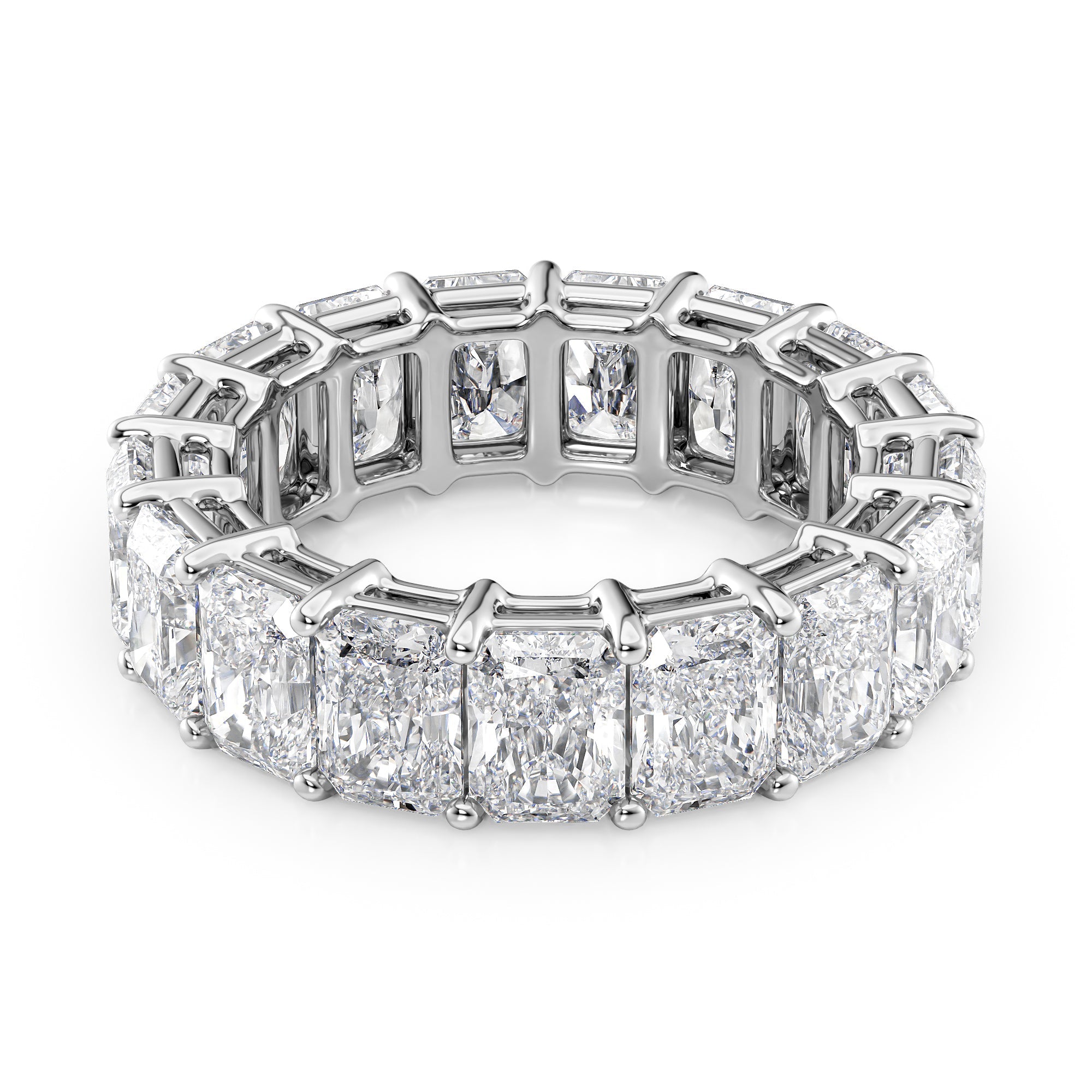 8ct Monica Round Cut Moissanite Ring - Silver