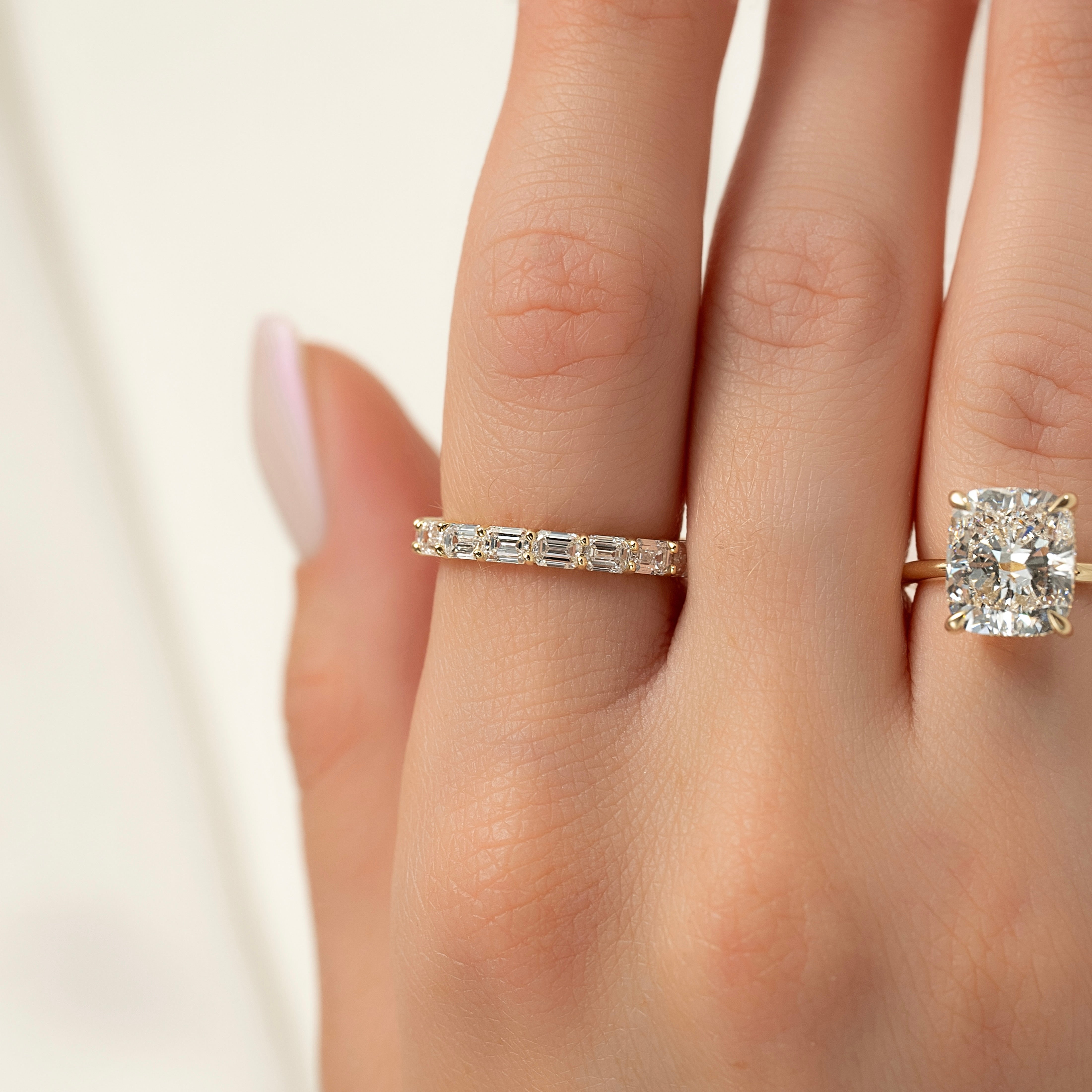 2.5ct Zina Emerald Cut Moissanite Ring - Gold