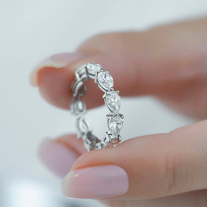 3ct Sophia Pear Cut Moissanite Ring - Silver