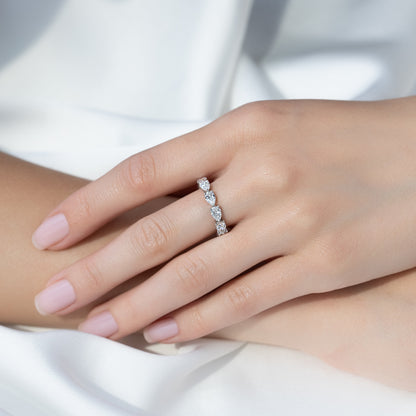 3ct Sophia Pear Cut Moissanite Ring - Silver