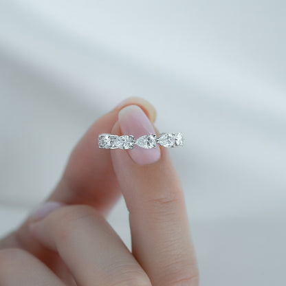 3ct Sophia Pear Cut Moissanite Ring - Silver