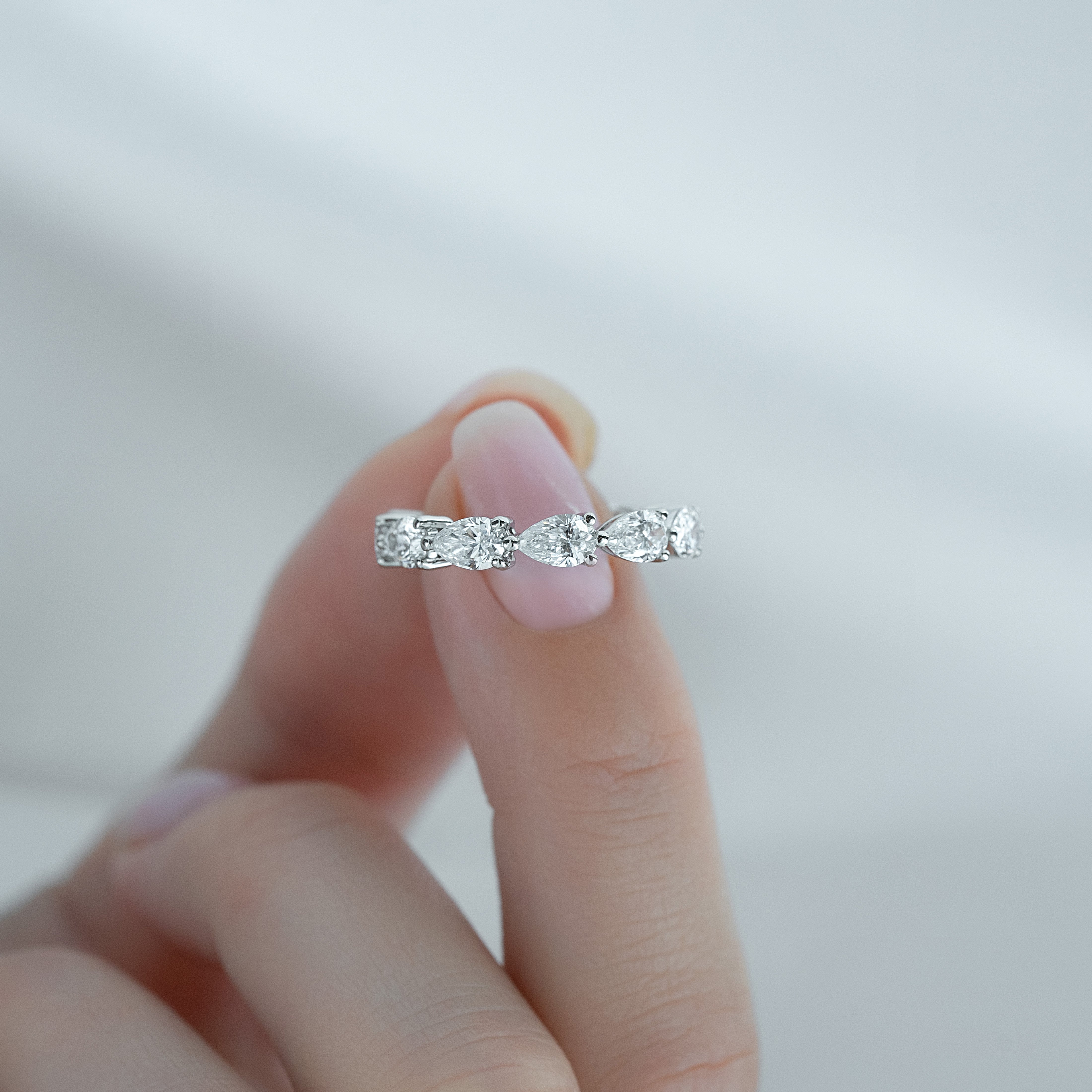 3ct Sophia Pear Cut Moissanite Ring - Silver