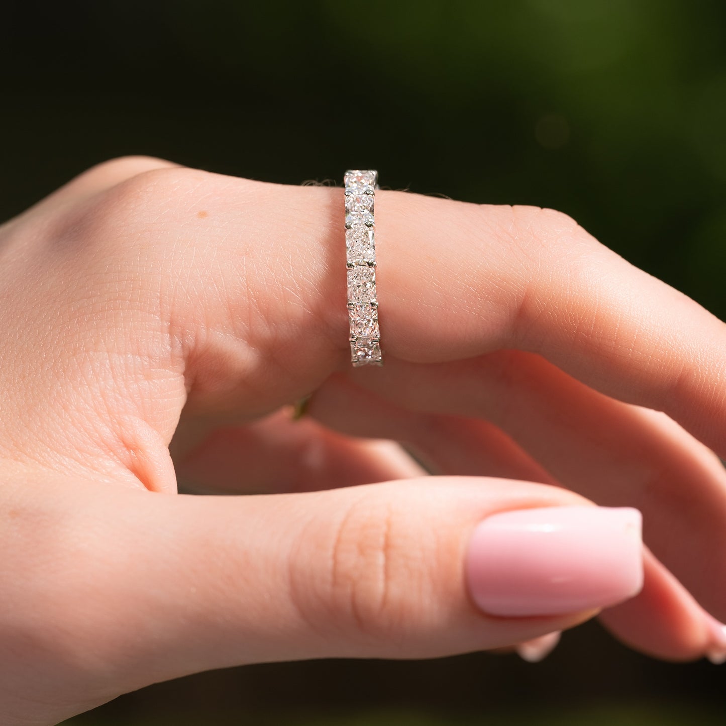 4ct Hermia Radiant Cut Moissanite Ring - Silver
