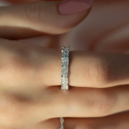 4.3ct Briona Radiant Cut Moissanite Ring - Silver