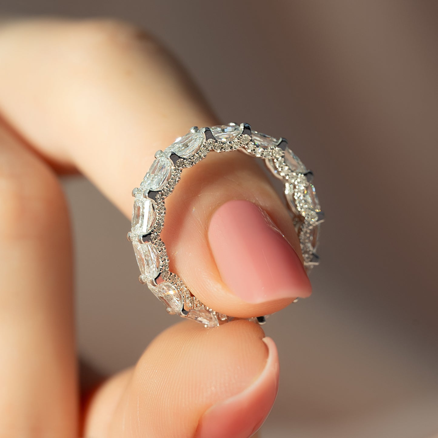 4.3ct Briona Radiant Cut Moissanite Ring - Silver