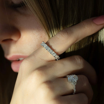 4.3ct Briona Radiant Cut Moissanite Ring - Silver