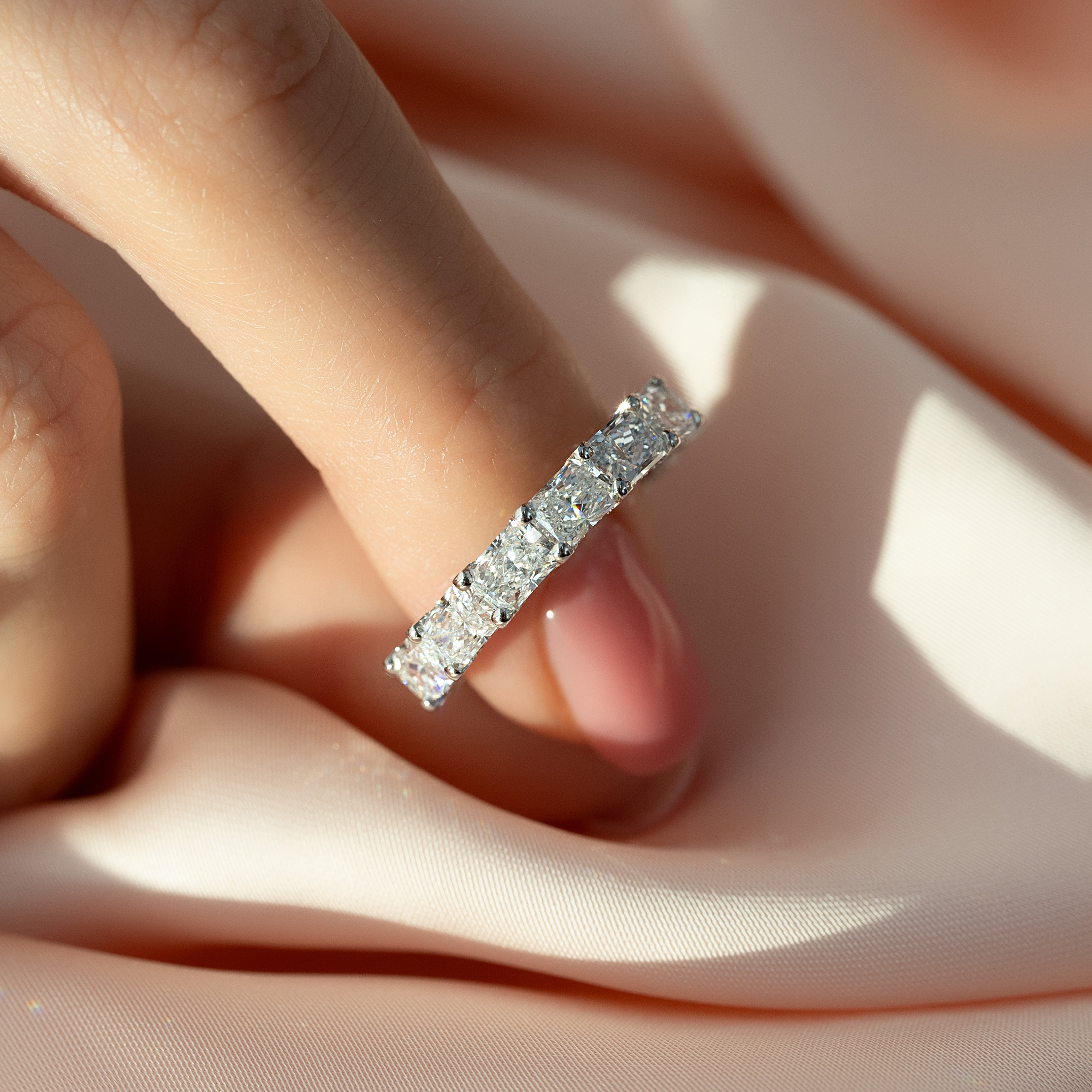 4.3ct Briona Radiant Cut Moissanite Ring - Silver