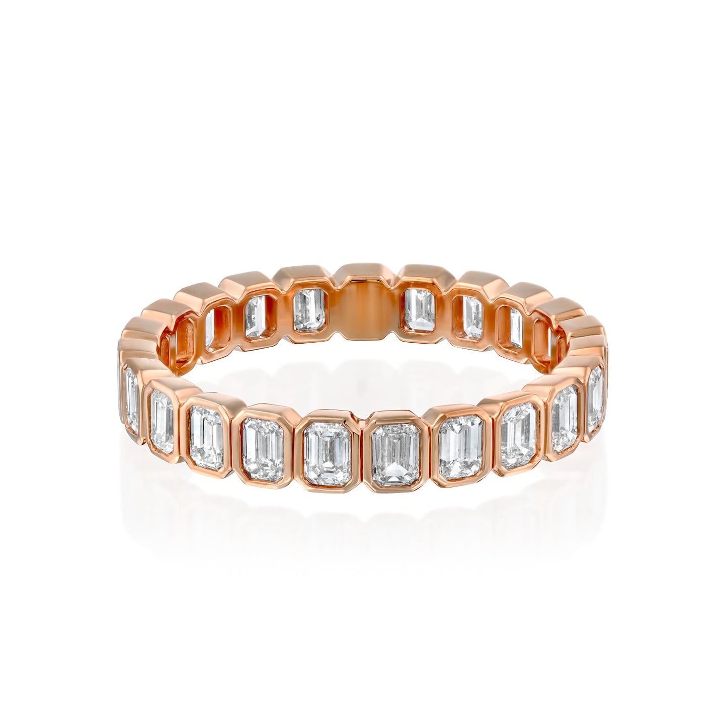 2ct Alma Emerald Cut Moissanite Ring - Rose Gold
