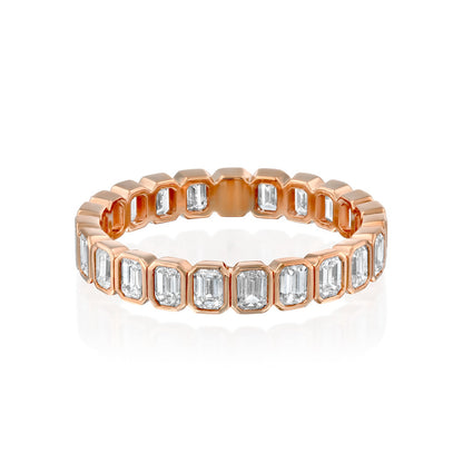 2ct Alma Emerald Cut Moissanite Ring - Rose Gold