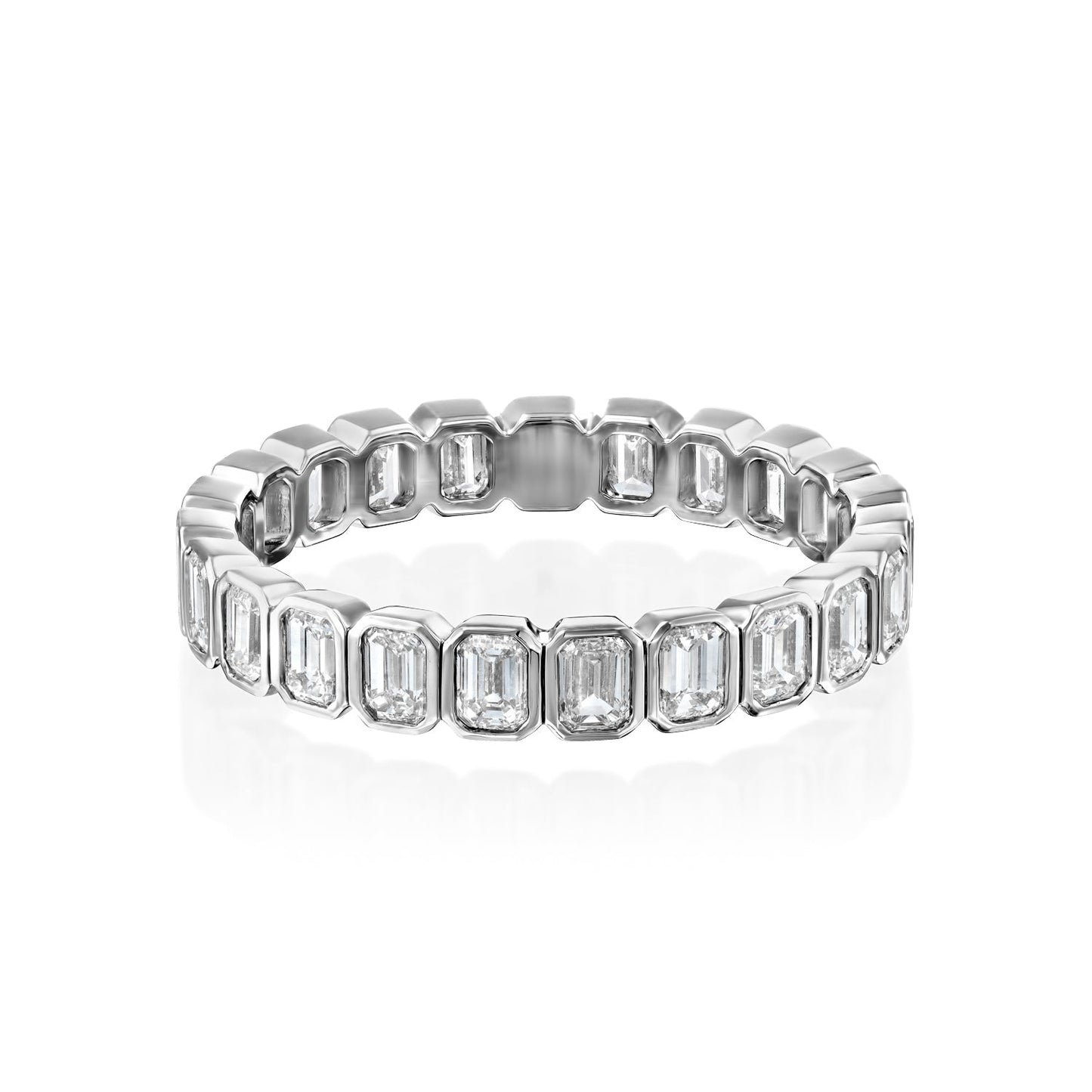 2ct Alma Emerald Cut Moissanite Ring - Silver