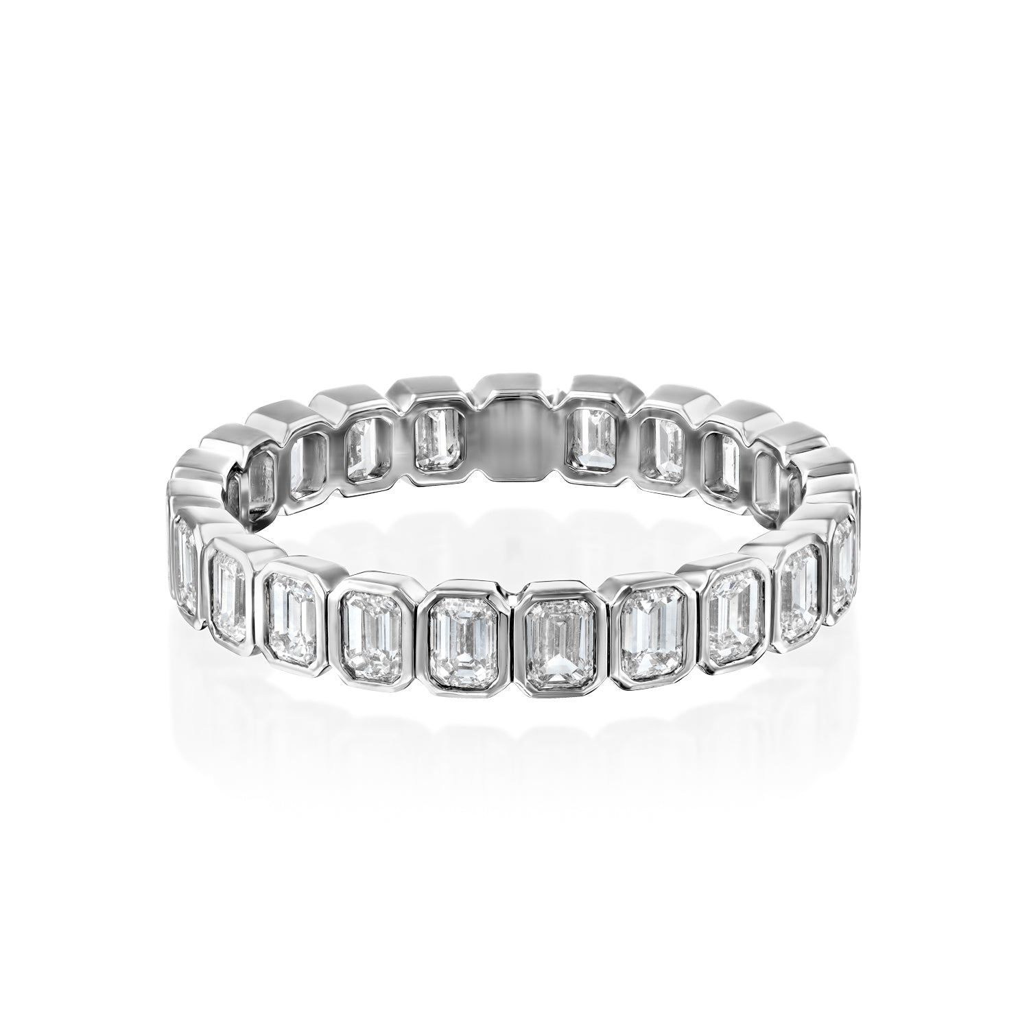 2ct Alma Emerald Cut Moissanite Ring - Silver
