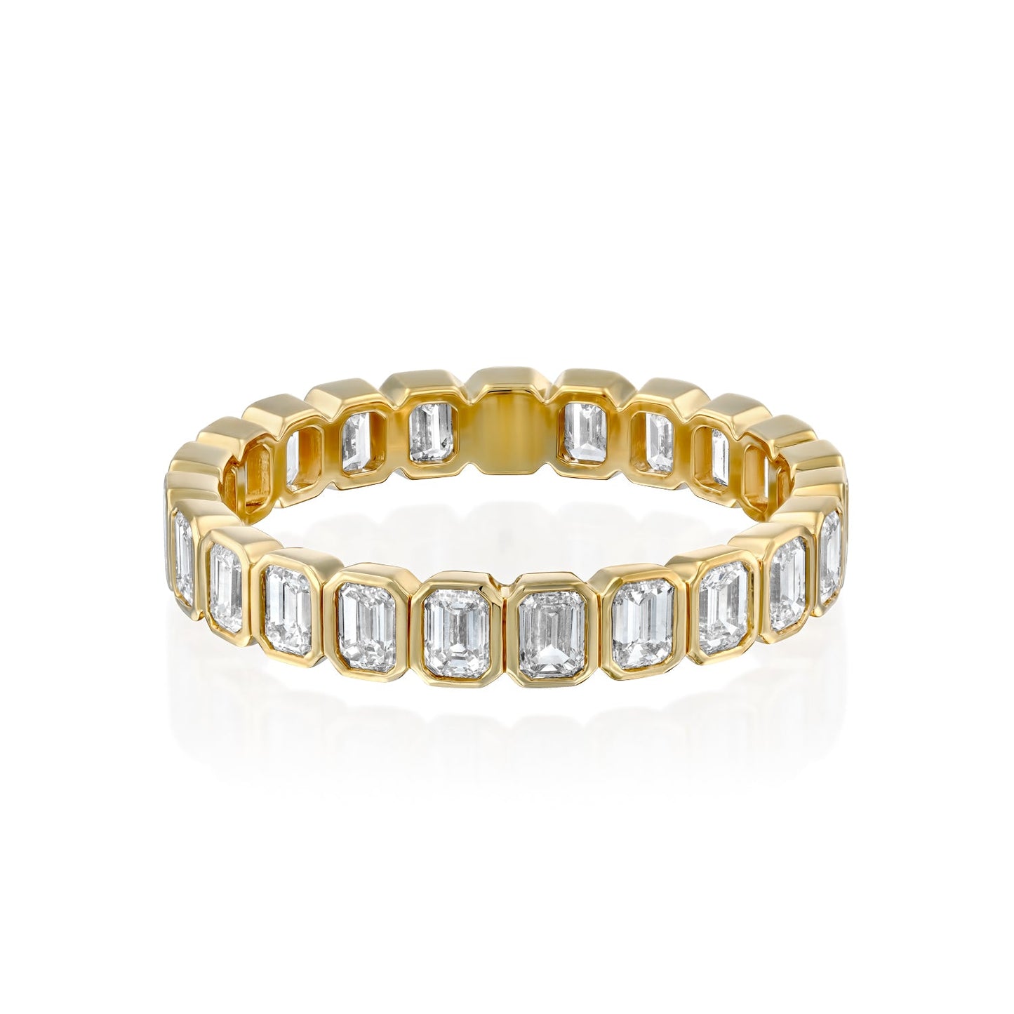 2ct Alma Emerald Cut Moissanite Ring - Gold