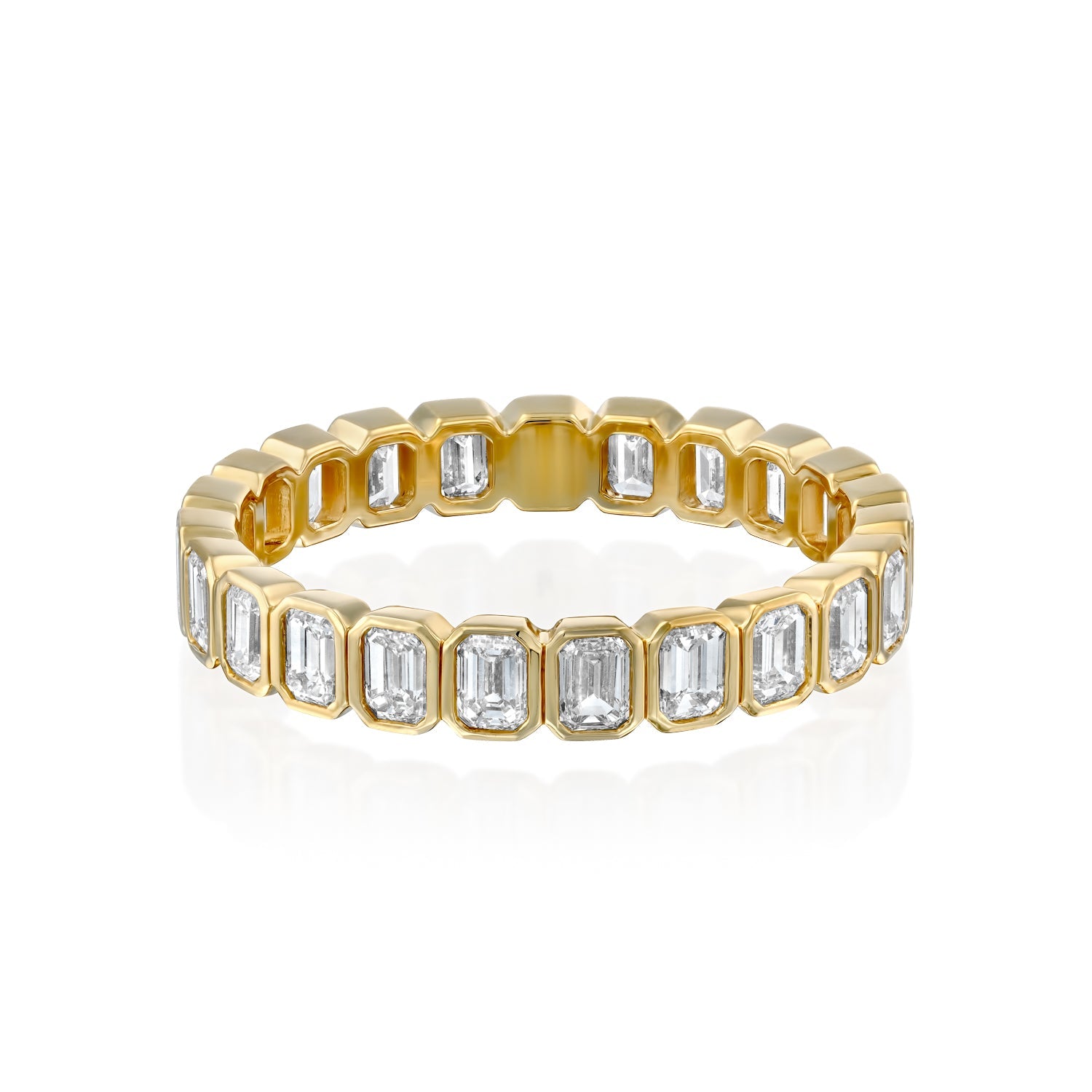 2ct Alma Emerald Cut Moissanite Ring - Gold
