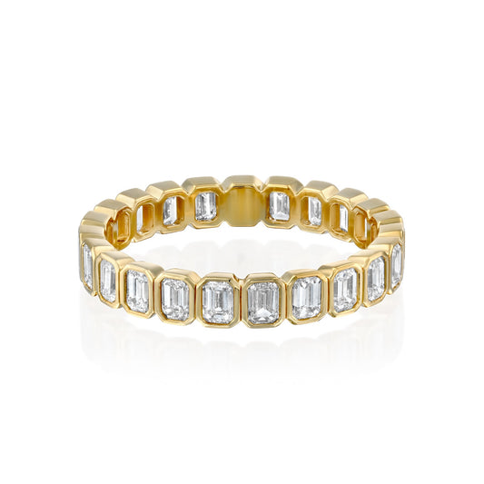 2ct Alma Emerald Cut Moissanite Ring - Gold