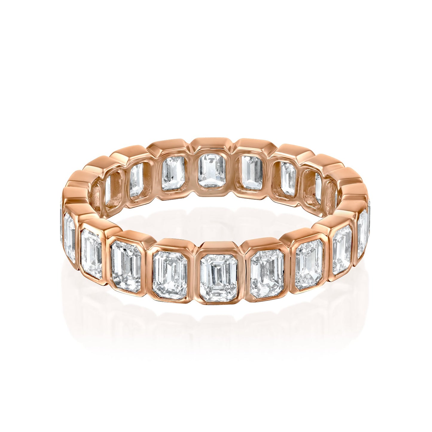 3ct Skyla Emerald Cut Moissanite Ring - Rose Gold