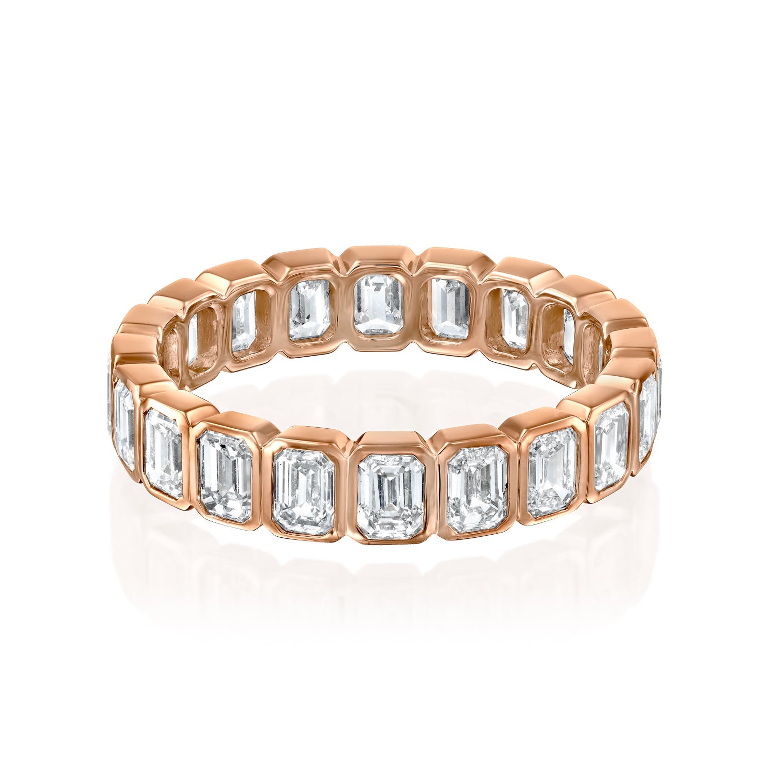 3ct Skyla Emerald Cut Moissanite Ring - Rose Gold
