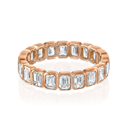 3ct Skyla Emerald Cut Moissanite Ring - Rose Gold