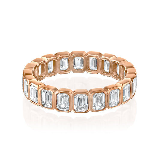 3ct Skyla Emerald Cut Moissanite Ring - Rose Gold