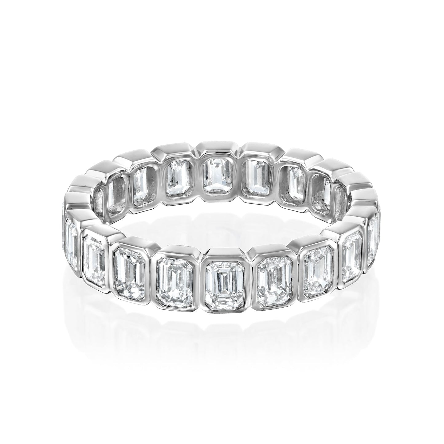 3ct Skyla Emerald Cut Moissanite Ring - Silver
