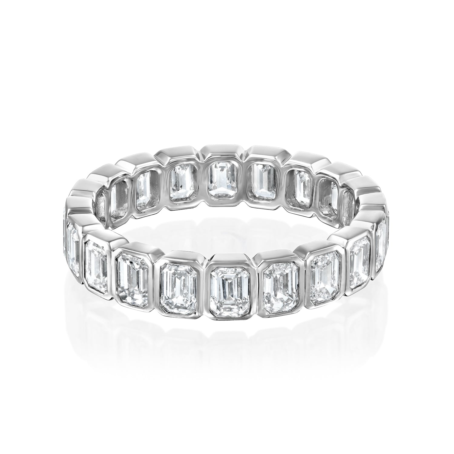 3ct Skyla Emerald Cut Moissanite Ring - Silver