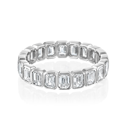 3ct Skyla Emerald Cut Moissanite Ring - Silver