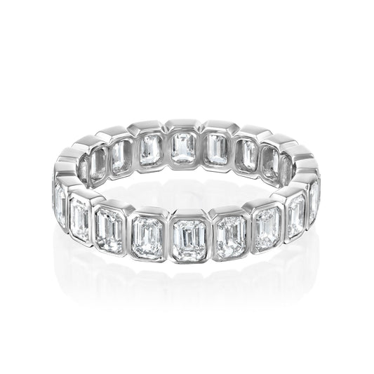 3ct Skyla Emerald Cut Moissanite Ring - Silver
