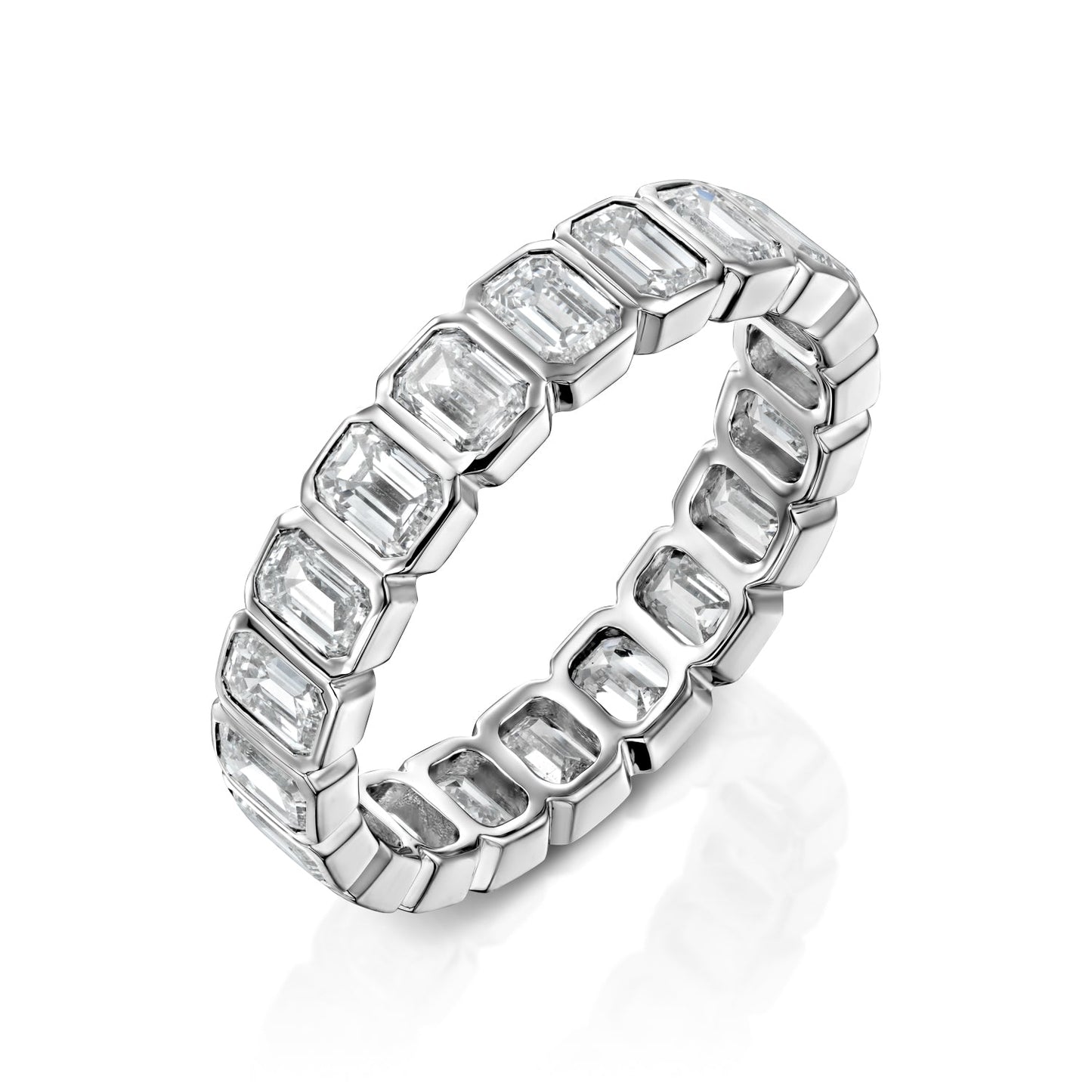 3ct Skyla Emerald Cut Moissanite Ring - Silver