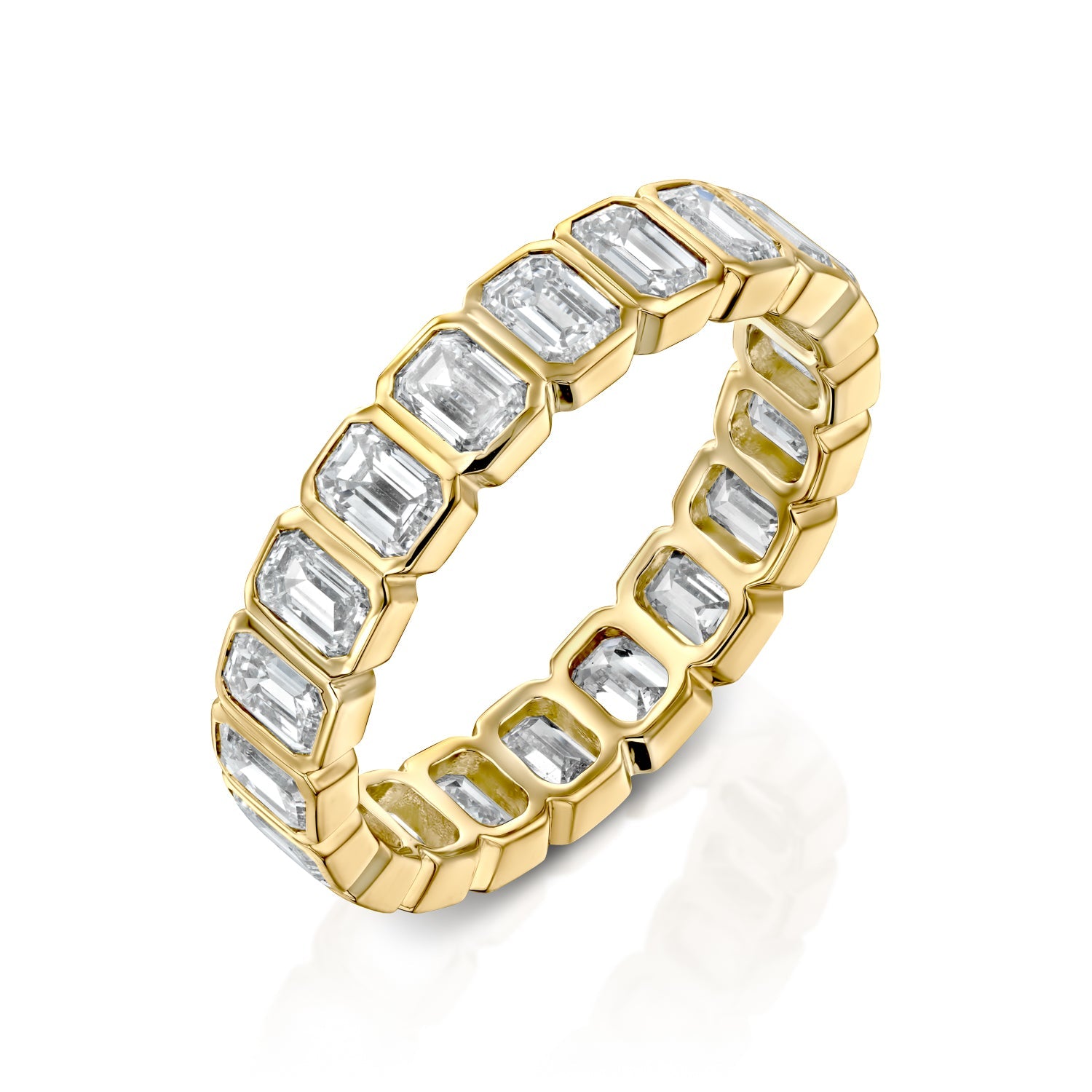 3ct Skyla Emerald Cut Moissanite Ring - Gold