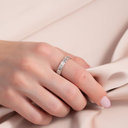 3ct Skyla Emerald Cut Moissanite Ring - Rose Gold