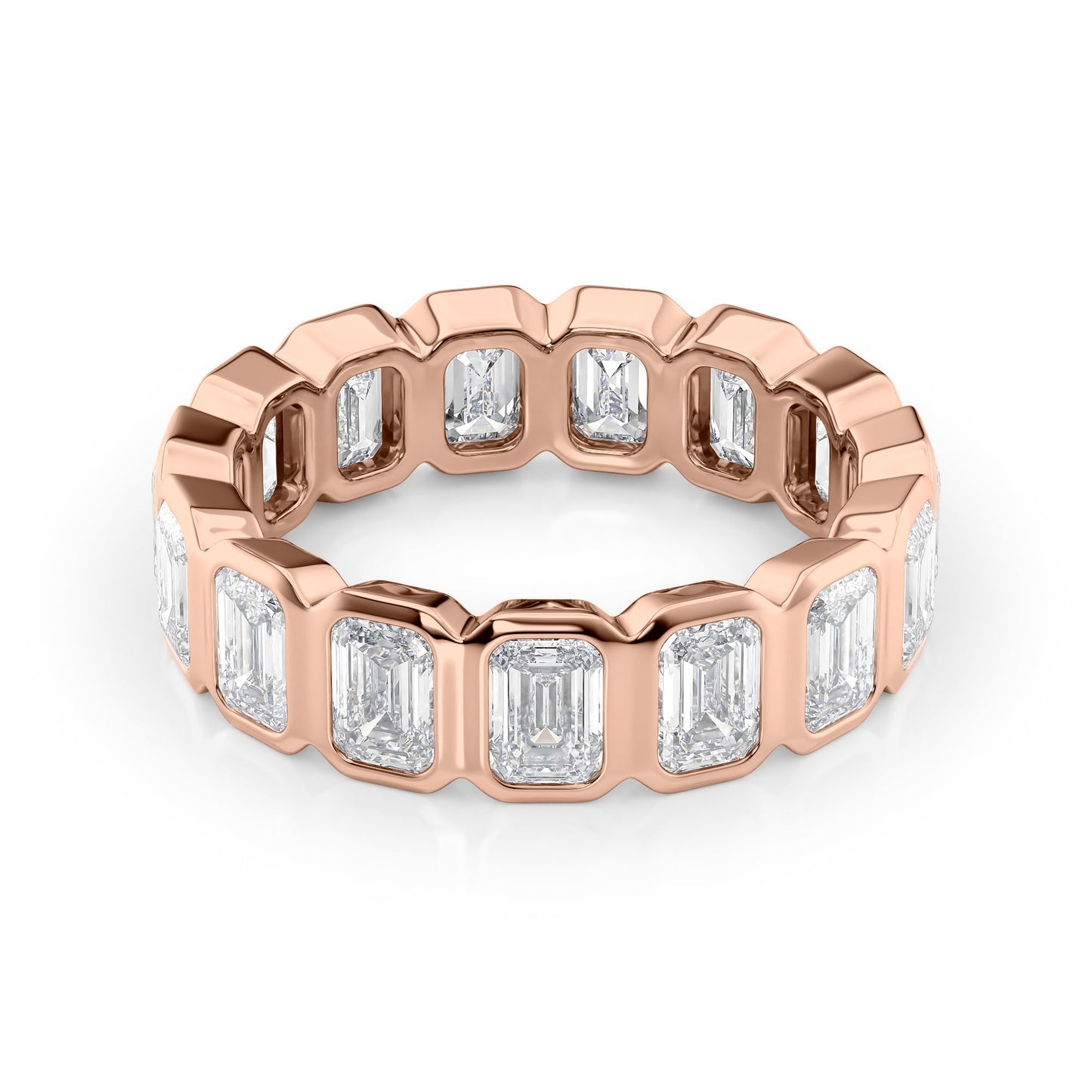3.5ct Narina Emerald Cut Moissanite Ring - Rose Gold