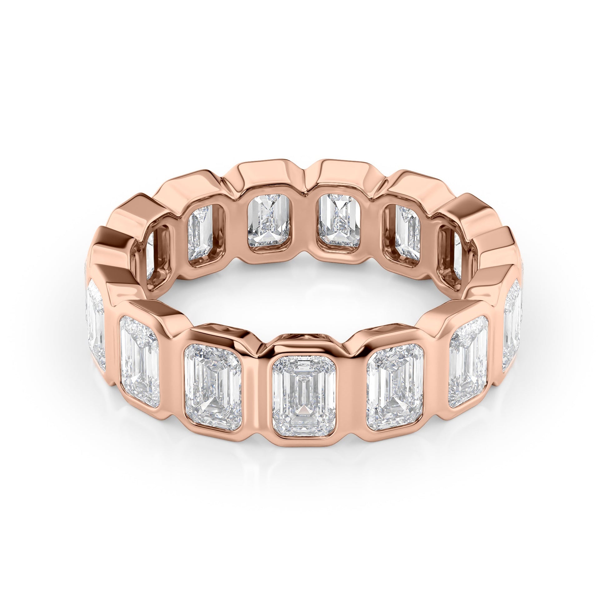 3.5ct Narina Emerald Cut Moissanite Ring - Rose Gold