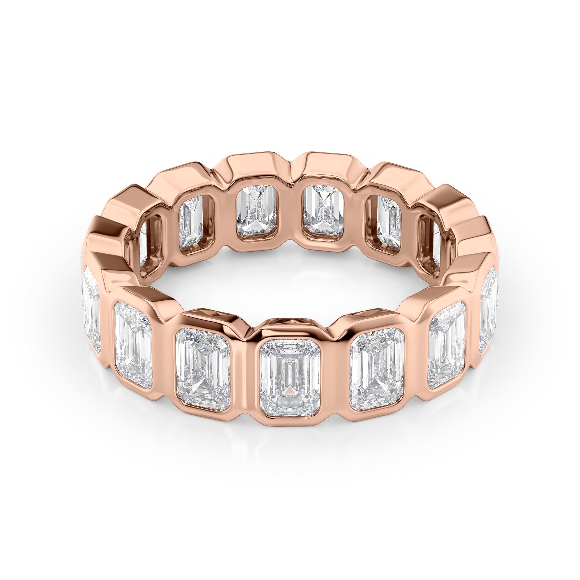3.5ct Narina Emerald Cut Moissanite Ring - Rose Gold