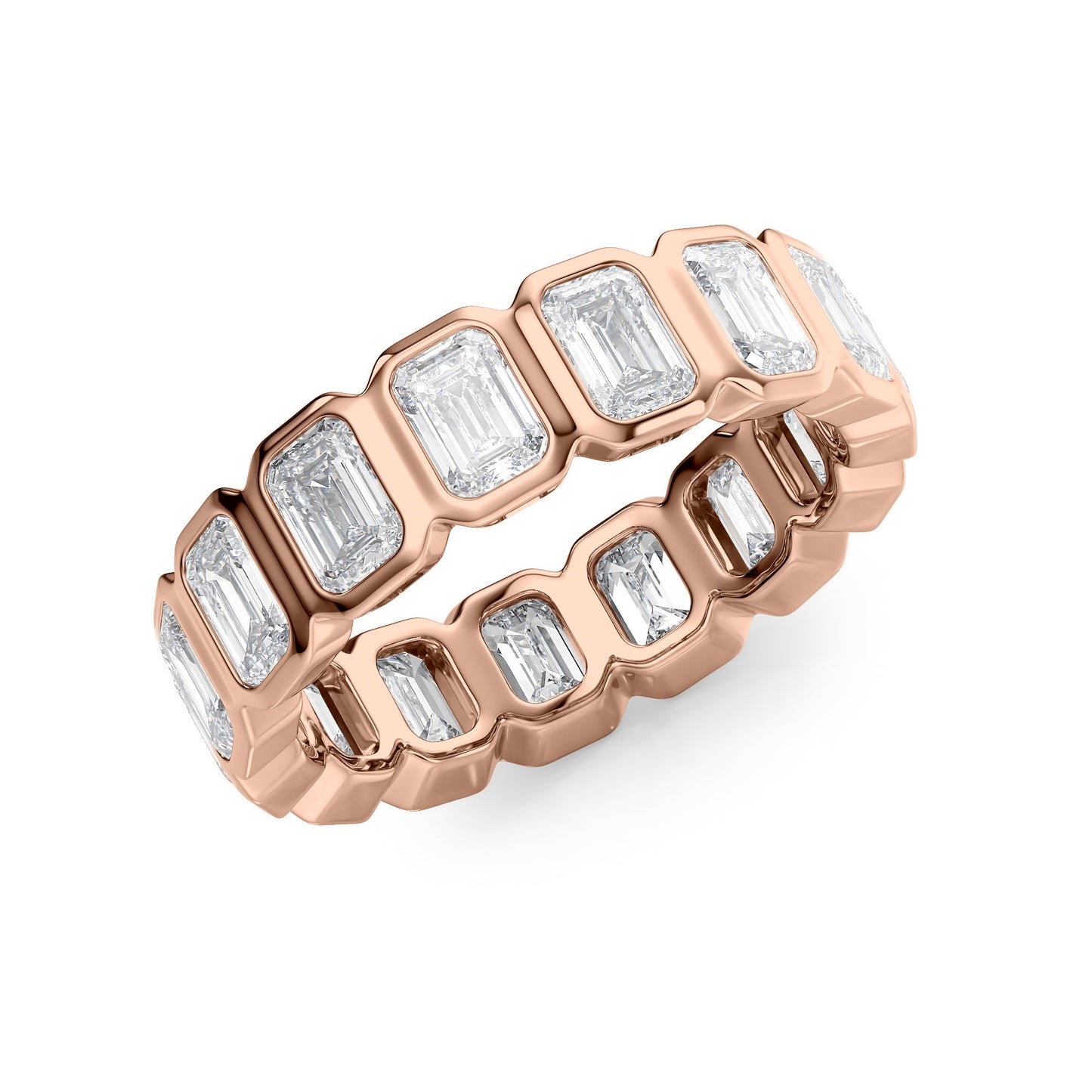 3.5ct Narina Emerald Cut Moissanite Ring - Rose Gold