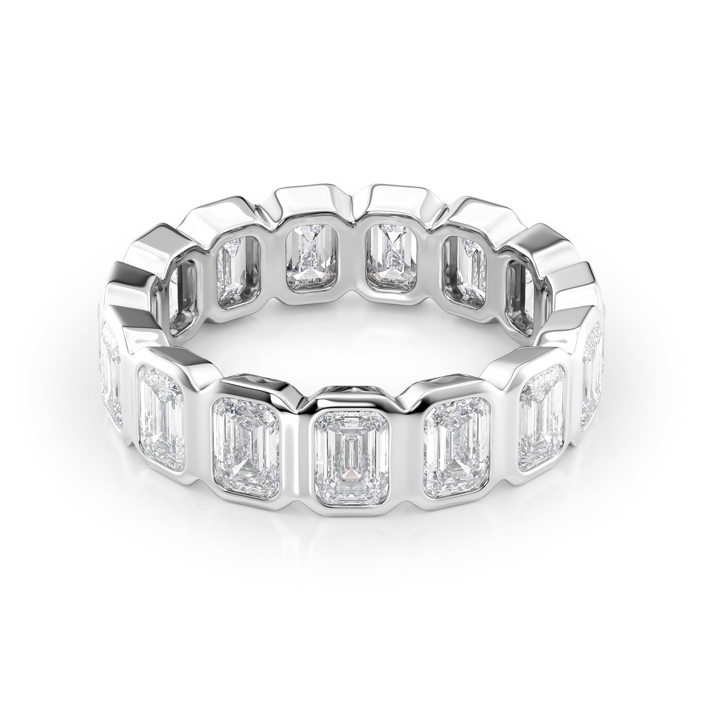 3.5ct Narina Emerald Cut Moissanite Ring - Silver