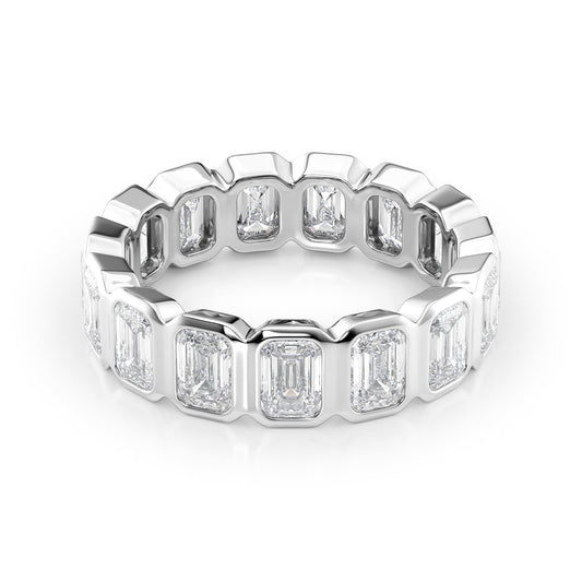 3.5ct Narina Emerald Cut Moissanite Ring - Silver