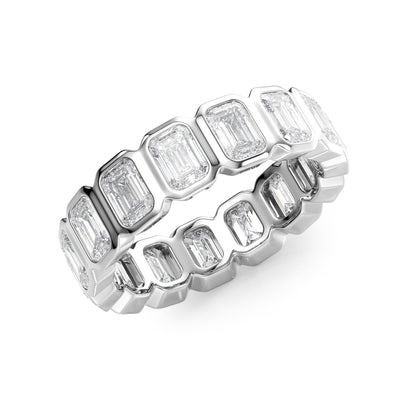 3.5ct Narina Emerald Cut Moissanite Ring - Silver