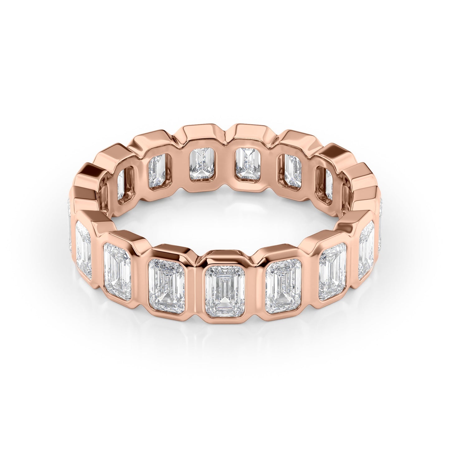 4.5ct Emanuela Emerald Cut Moissanite Ring - Rose Gold