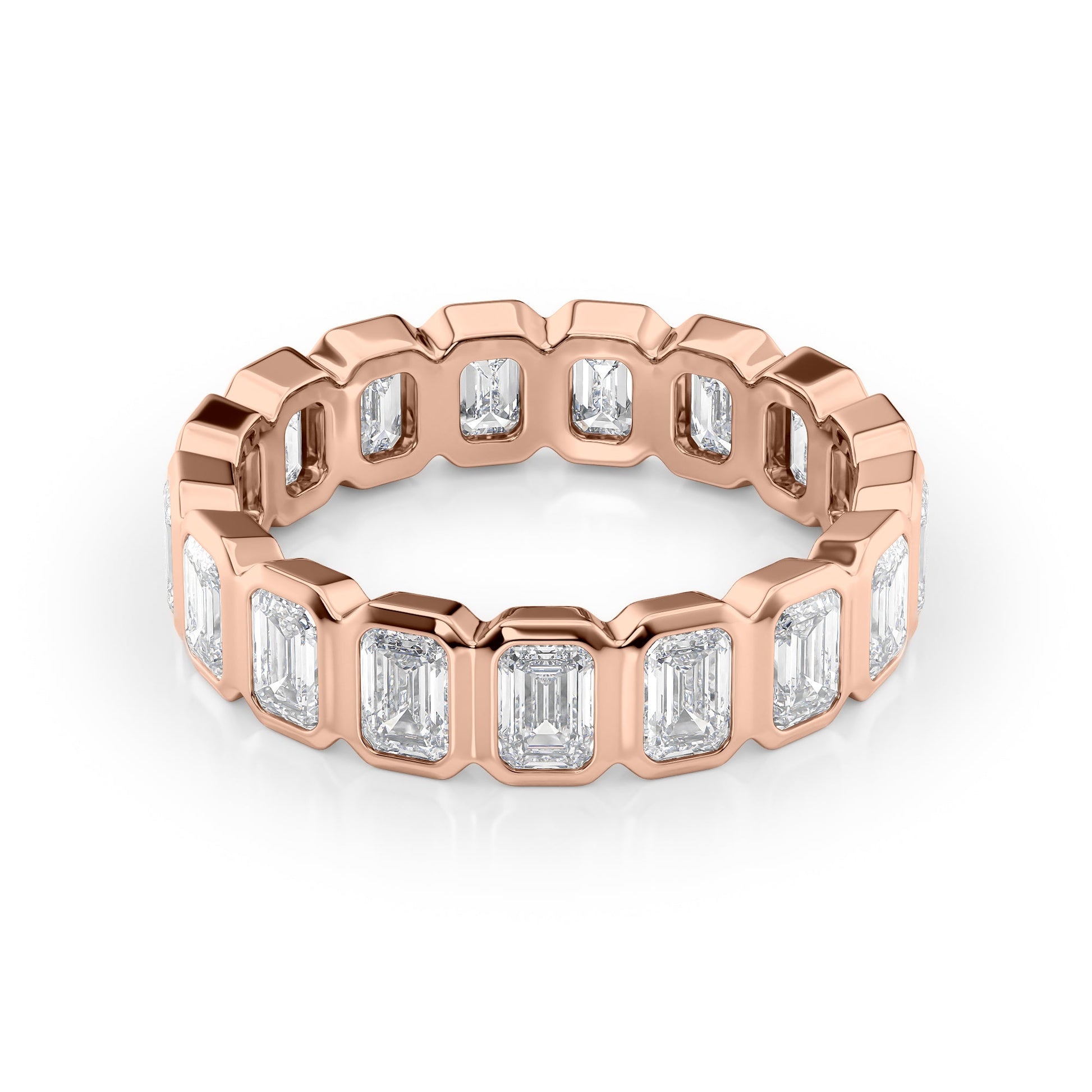4.5ct Emanuela Emerald Cut Moissanite Ring - Rose Gold