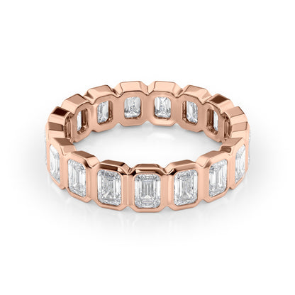 4.5ct Emanuela Emerald Cut Moissanite Ring - Rose Gold