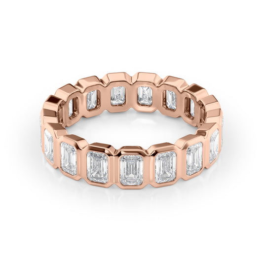4.5ct Emanuela Emerald Cut Moissanite Ring - Rose Gold