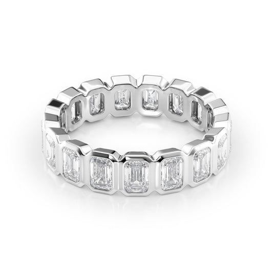4.5ct Emanuela Emerald Cut Moissanite Ring - Silver
