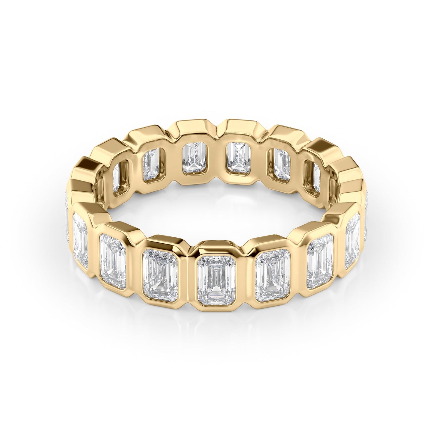 4.5ct Emanuela Emerald Cut Moissanite Ring - Gold