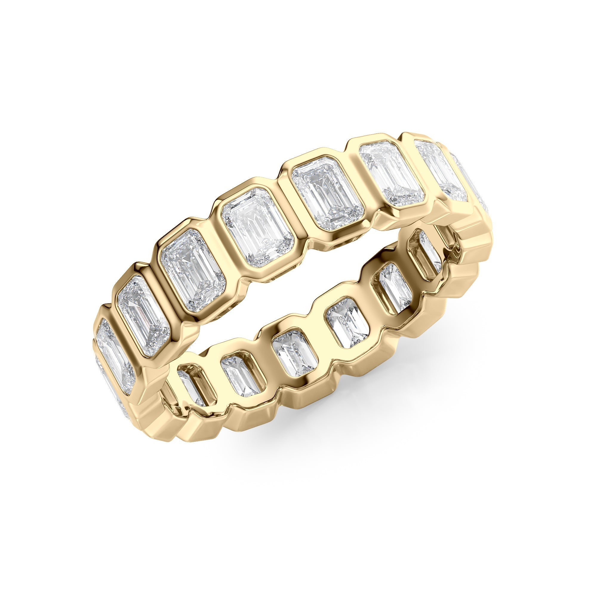 4.5ct Emanuela Emerald Cut Moissanite Ring - Gold