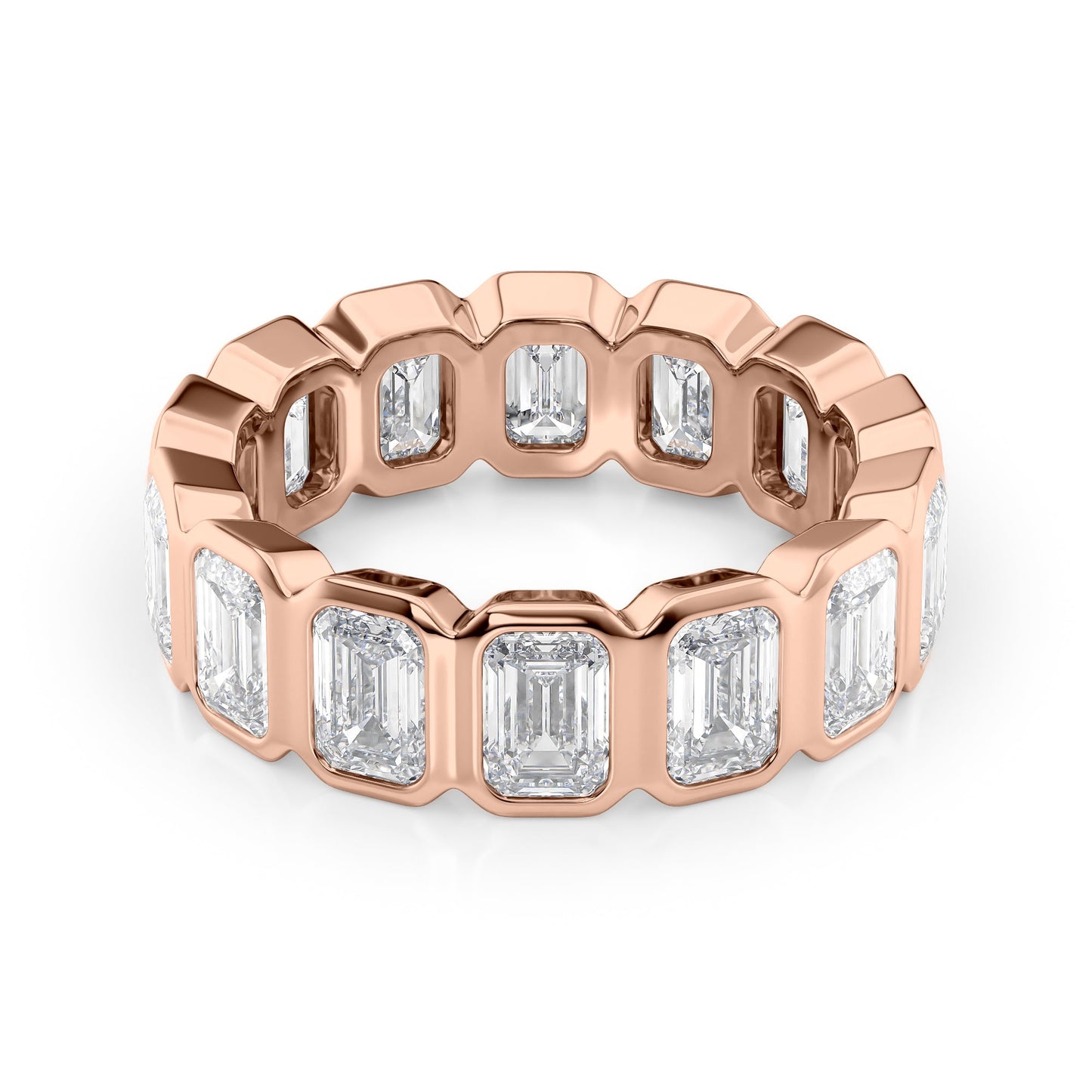 5.5ct Euphrosyne Emerald Cut Moissanite Ring - Rose Gold