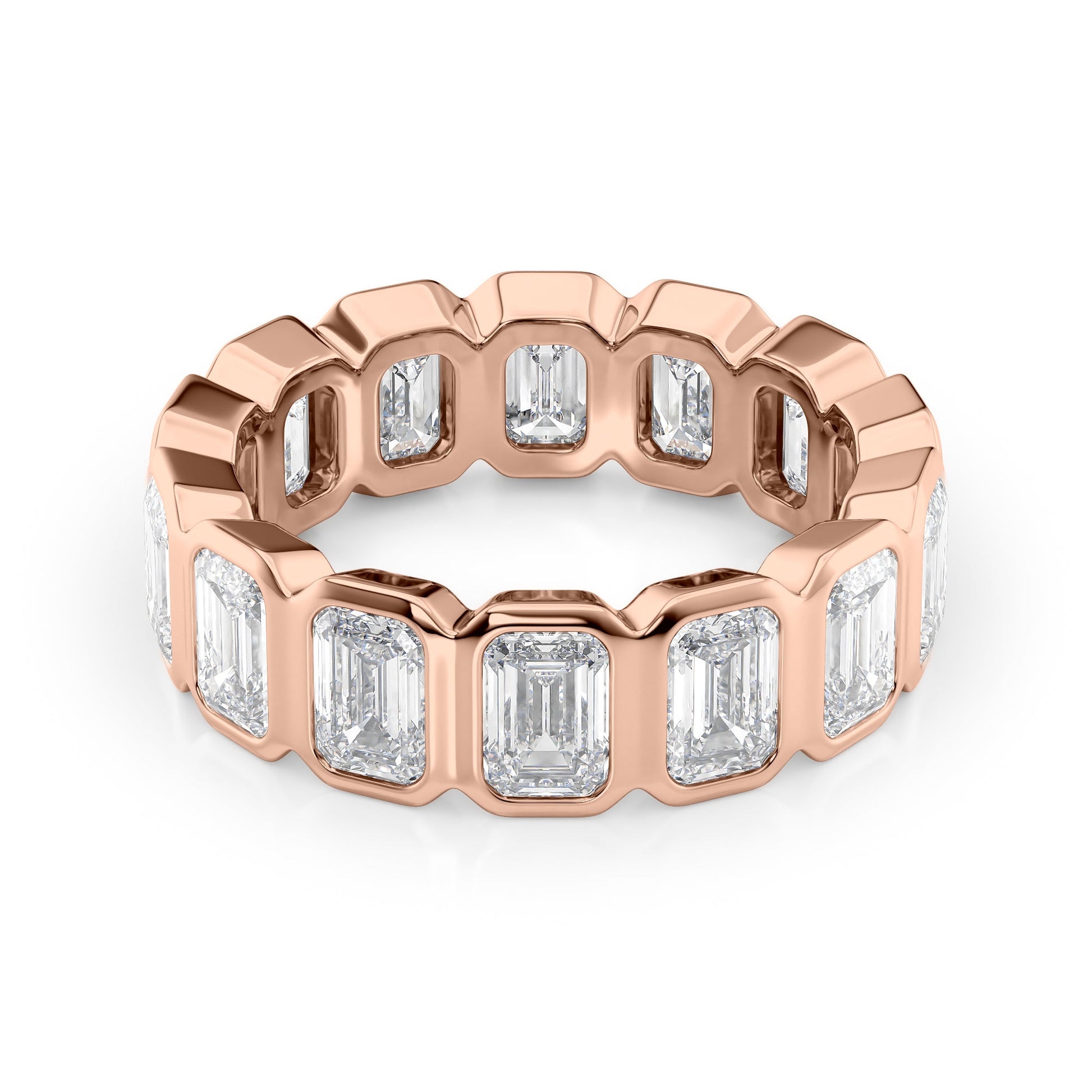 5.5ct Euphrosyne Emerald Cut Moissanite Ring - Rose Gold