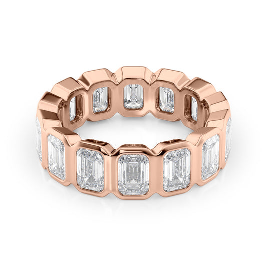 5.5ct Euphrosyne Emerald Cut Moissanite Ring - Rose Gold