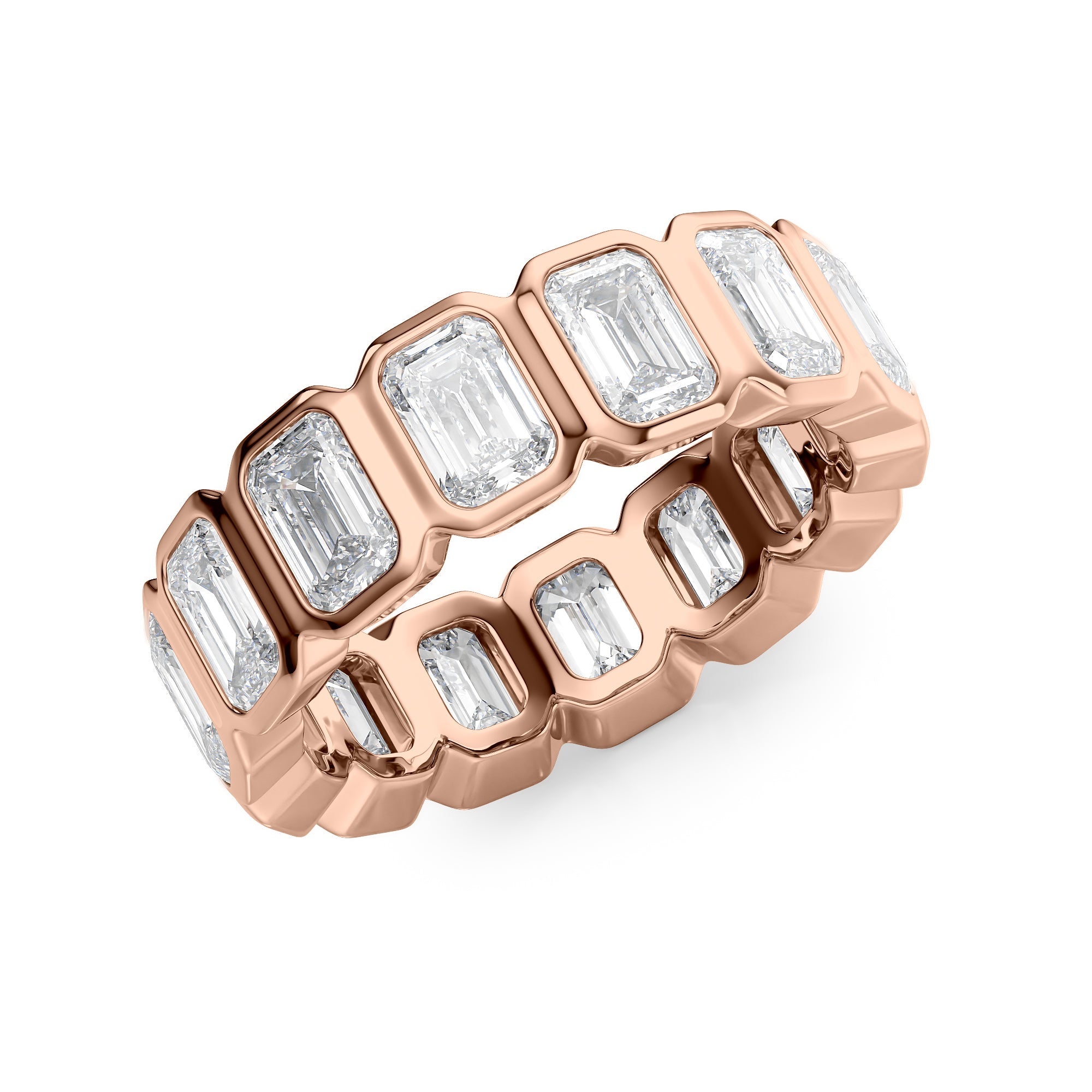 5.5ct Euphrosyne Emerald Cut Moissanite Ring - Rose Gold