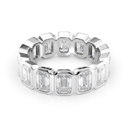 5.5ct Euphrosyne Emerald Cut Moissanite Ring - Silver