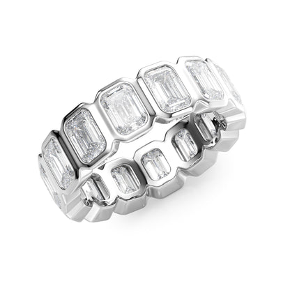 5.5ct Euphrosyne Emerald Cut Moissanite Ring - Silver