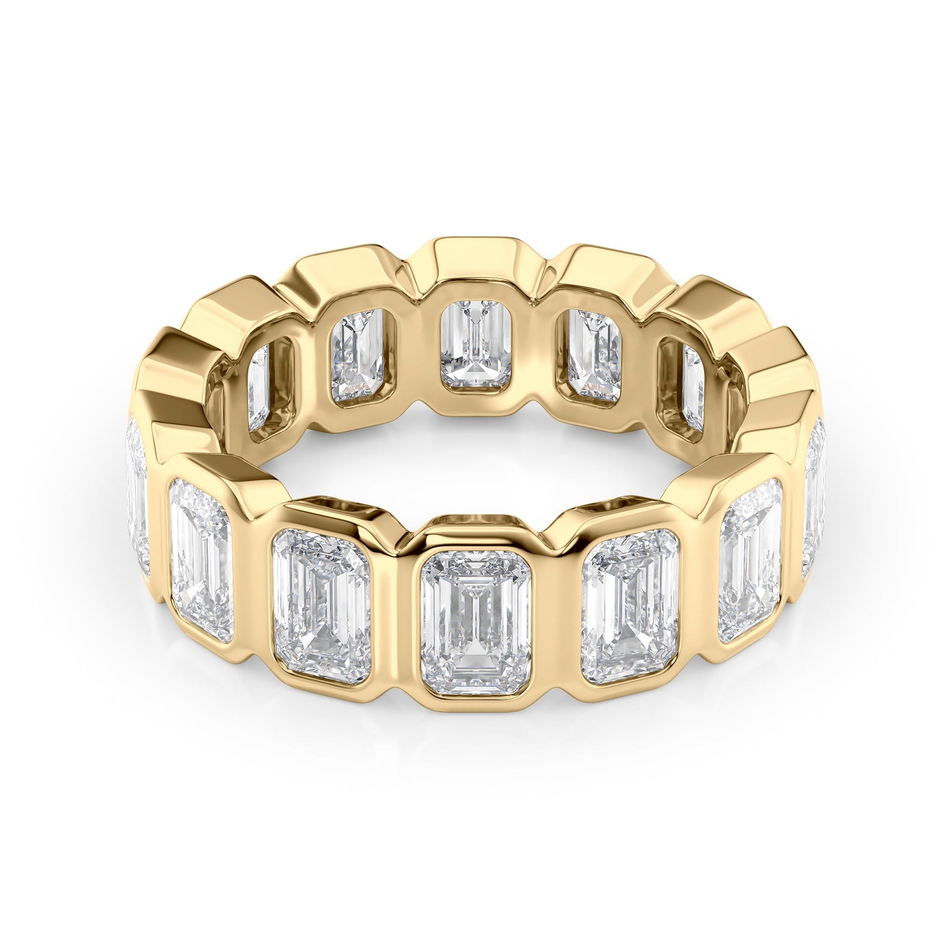 5.5ct Euphrosyne Emerald Cut Moissanite Ring - Gold